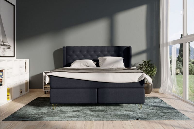 Komplett Sängpaket Choice No 6 120x200 Medium Latex/Memory - Blå|Metall - Kontinentalsäng - Komplett sängpaket