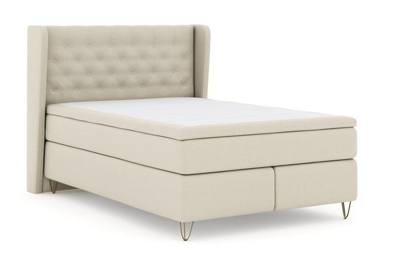 Komplett Sängpaket Choice No 6 140x200 Fast/Medium Watergel - Beige|Metall V-form - Möbler - Säng - Kontinentalsäng