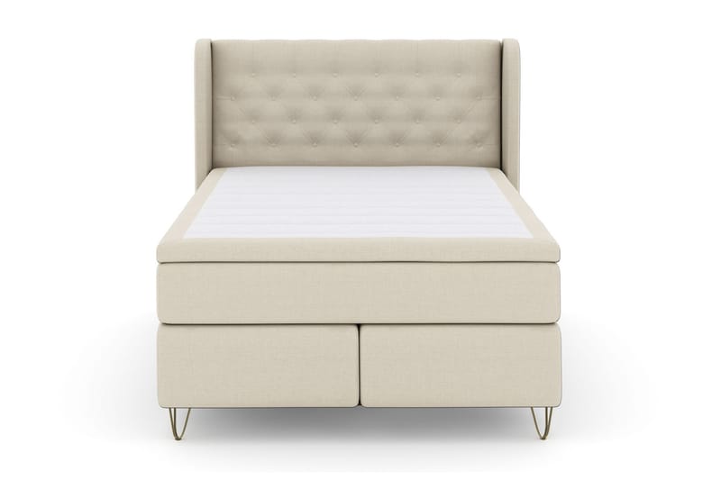 Komplett Sängpaket Choice No 6 140x200 Medium Watergel - Beige|Metall V-form - Kontinentalsäng - Komplett sängpaket