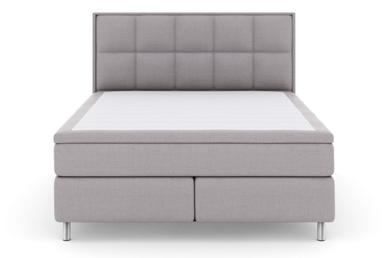 Komplett Sängpaket Choice No 6 180x200 Fast Latex/Memory - Ljusgrå|Metall - Kontinentalsäng - Dubbelsäng - Komplett sängpaket