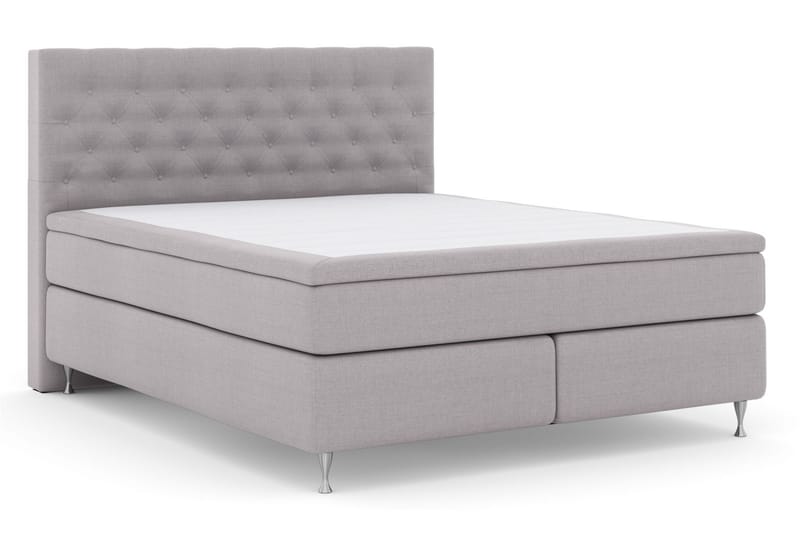 Komplett Sängpaket Choice No 6 180x200 Fast/Medium Watergel - Ljusgrå|Silver - Kontinentalsäng - Dubbelsäng - Komplett sängpaket