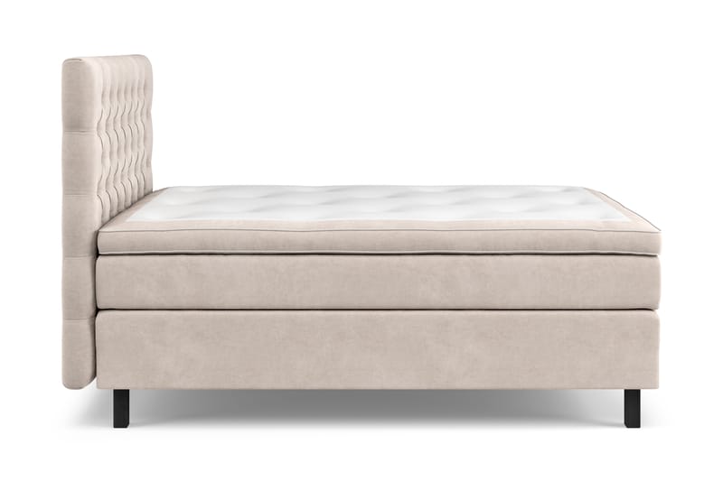 Komplett Sängpaket Estelle 120x200 cm - Beige|Sammet - Kontinentalsäng