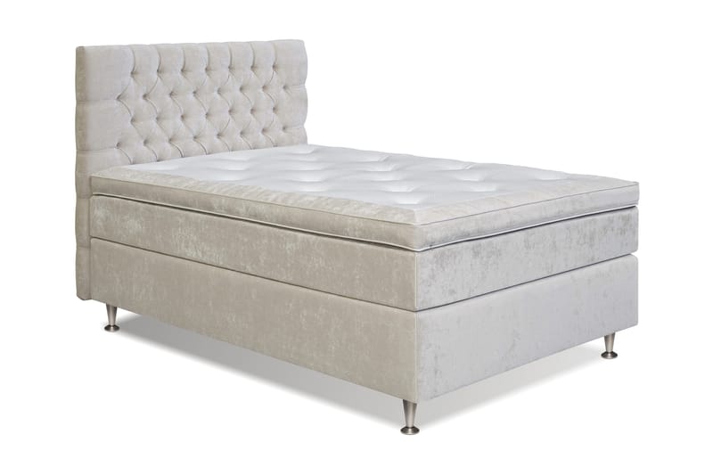 Komplett Sängpaket Estelle 120x200 cm - Beige|Sammet - Möbler - Säng - Kontinentalsäng
