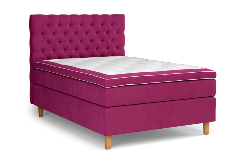 Komplett Sängpaket Estelle 120x200 cm - Rosa|Sammet - Kontinentalsäng - Komplett sängpaket