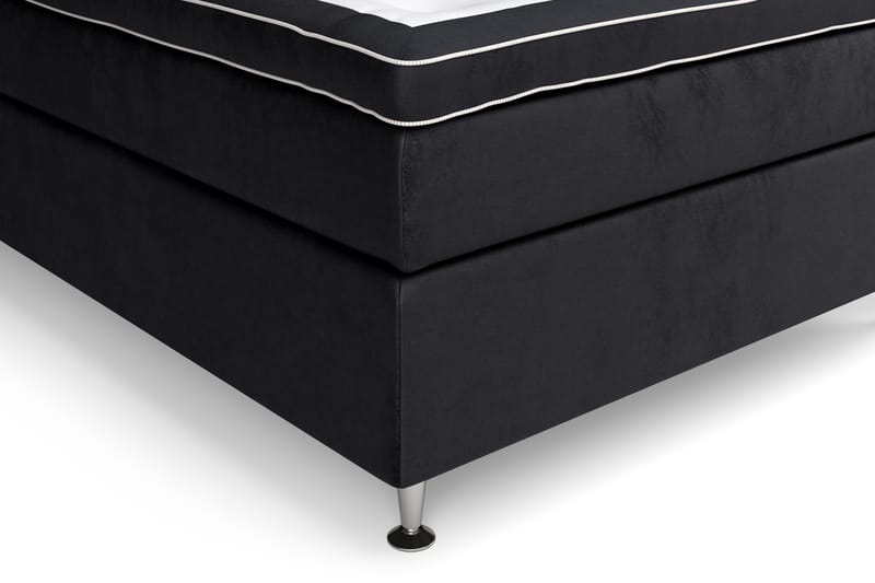 Komplett Sängpaket Estelle 140x200 cm - Svart|Sammet - Kontinentalsäng