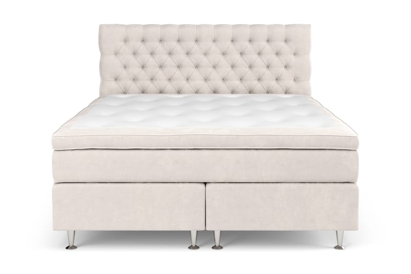 Komplett Sängpaket Estelle 160x200 cm - Beige|Sammet - Komplett sängpaket - Kontinentalsäng - Dubbelsäng