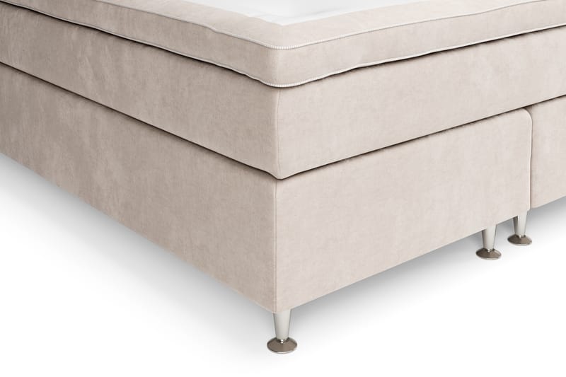 Komplett Sängpaket Estelle 160x200 cm - Beige|Sammet - Kontinentalsäng - Dubbelsäng - Komplett sängpaket