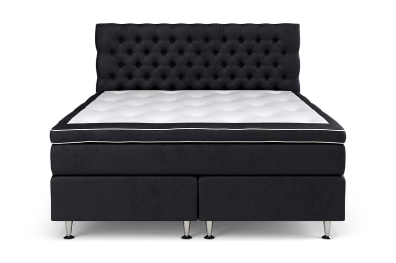 Komplett Sängpaket Estelle 180x200 cm - Svart|Sammet - Kontinentalsäng