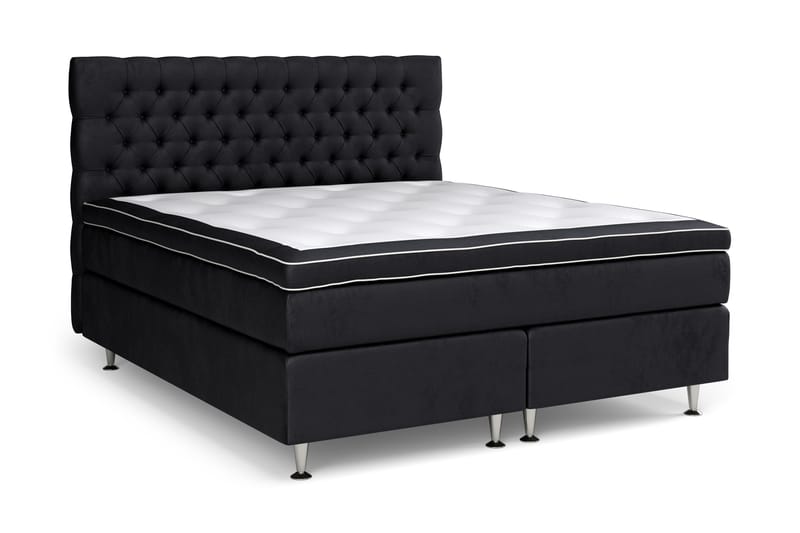 Komplett S�ängpaket Estelle 180x200 cm - Svart|Sammet - Kontinentalsäng