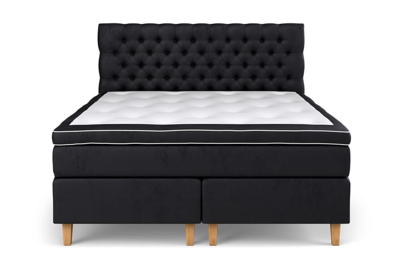 Komplett Sängpaket Estelle 180x200 cm - Svart|Sammet - Kontinentalsäng