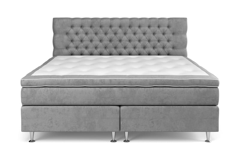 Komplett Sängpaket Estelle 210x210 cm, Grå|Sammet