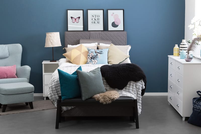 Komplett Sängpaket Kilmer 120x200 cm Grå - Grå - Möbler - Säng - Kontinentalsäng