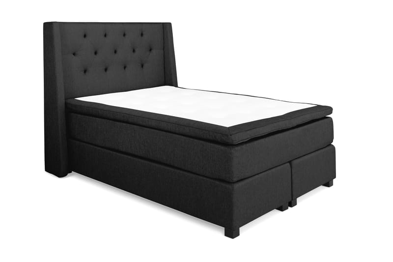 Komplett Sängpaket Langham 140x200 cm Svart - Grå|Svart - Kontinentalsäng - Komplett sängpaket