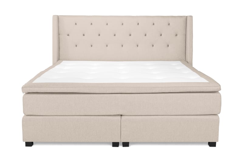 Komplett Sängpaket Langham 210x210 cm Beige - Beige - Kontinentalsäng - Dubbelsäng - Komplett sängpaket