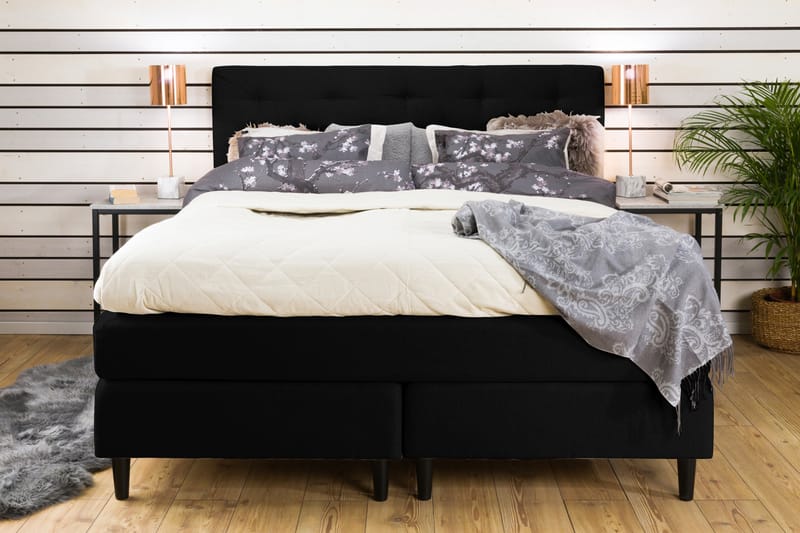 Komplett Sängpaket Laze Deluxe 160x200 Svart - Svart - Möbler - Säng - Kontinentalsäng