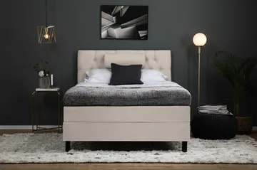 Komplett Sängpaket Lucky 120x200 Diamant Sänggavel Beige - Memory Nackkudde Stor - Möbler - Säng - Enkelsäng