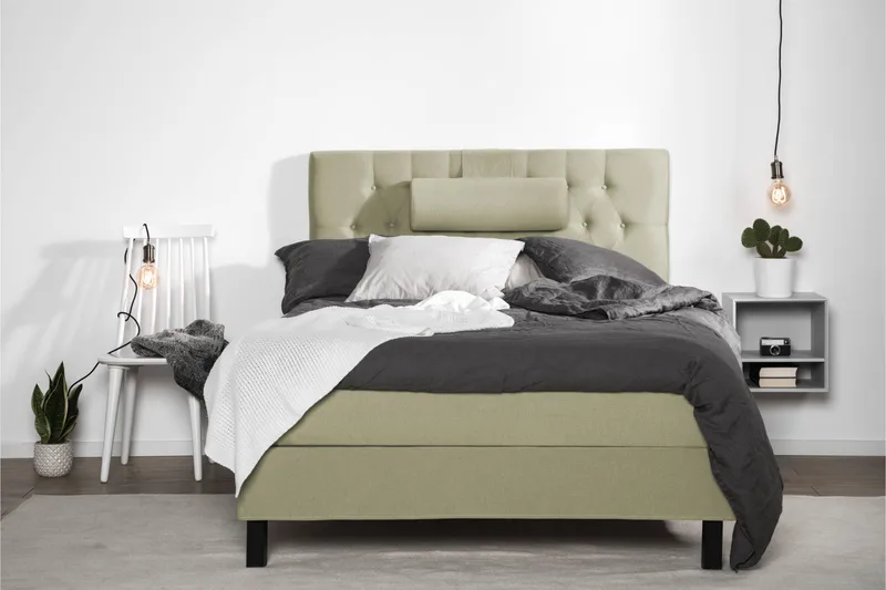 Komplett Sängpaket Lucky 120x200 Diamant Sänggavel Grön, Memory Nackkudde Stor