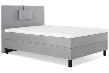 Komplett Sängpaket Lucky 120x200 Slät Sänggavel Mellangrå - Skum Nackkudde Liten - Möbler - Säng - Enkelsäng