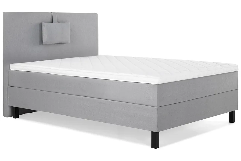 Komplett Sängpaket Lucky 120x200 Slät Sänggavel Mellangrå - Skum Nackkudde Liten - Möbler - Säng - Enkelsäng