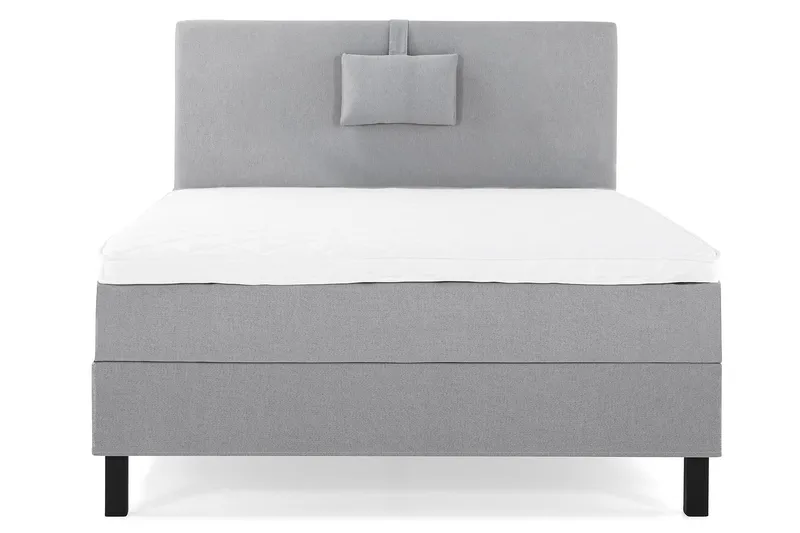 Komplett Sängpaket Lucky 120x200 Slät Sänggavel Mellangrå, Skum Nackkudde Liten