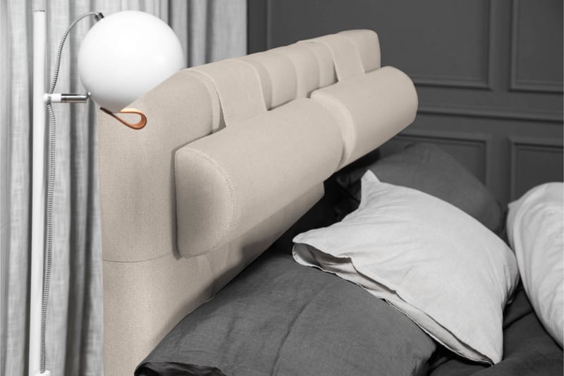 Komplett Sängpaket Lucky 140x200 Diamant Sänggavel Beige - Latex - Möbler - Säng - Kontinentalsäng