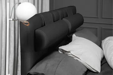 Komplett Sängpaket Lucky 140x200 Diamant Sänggavel Svart/Gr - Latex Nackkudde Stor - Möbler - Säng - Kontinentalsäng