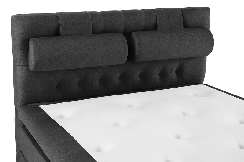 Komplett Sängpaket Lucky 140x200 Diamant Sänggavel Svart/Gr - Latex Nackkudde Stor - Möbler - Säng - Kontinentalsäng