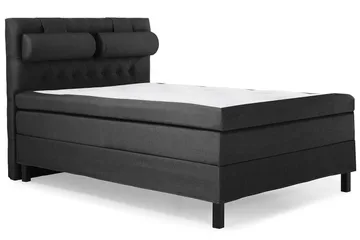 Komplett Sängpaket Lucky 140x200 Diamant Sänggavel Svart/Gr - Latex Nackkudde Stor - Möbler - Säng - Kontinentalsäng