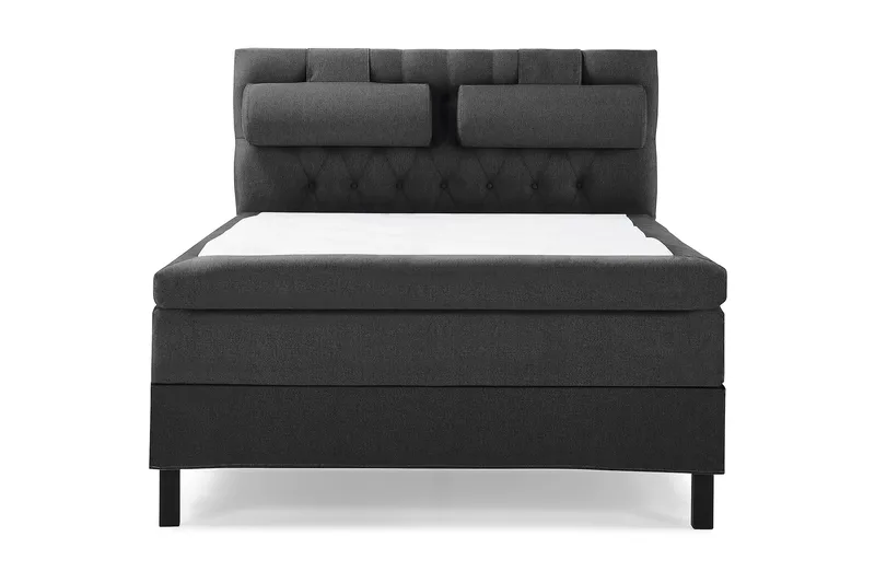 Komplett Sängpaket Lucky 140x200 Diamant Sänggavel Svart/Gr, Latex Nackkudde Stor