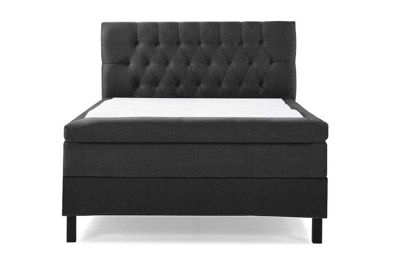 Komplett Sängpaket Lucky 140x200 Diamant Sänggavel Svart/Gr, Polyeter