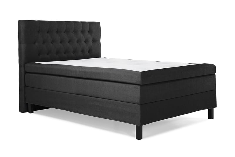 Komplett Sängpaket Lucky 140x200 Diamant Sänggavel Svart/Gr - Polyeter - Möbler - Säng - Kontinentalsäng