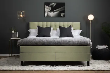 Komplett Sängpaket Lucky 160x200 Diamant Sänggavel Grön - Latex - Möbler - Säng - Kontinentalsäng