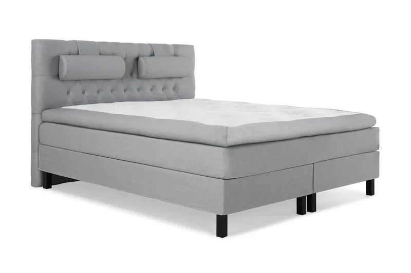 Komplett Sängpaket Lucky 160x200 Diamant Sänggavel Ljusgrå - Memory Nackkudde Stor - Möbler - Säng - Kontinentalsäng