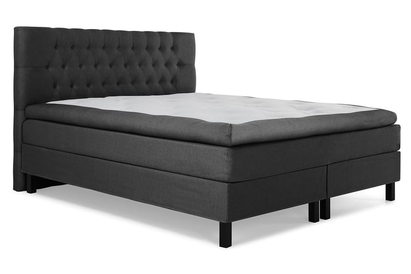 Komplett Sängpaket Lucky 160x200 Diamant Sänggavel Svart/Gr - Polyeter - Möbler - Säng - Kontinentalsäng