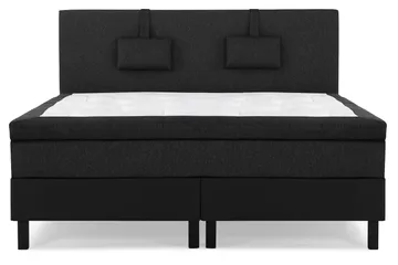 Lucky Slät Sänggavel 160 cm - Svart/Grå/PU