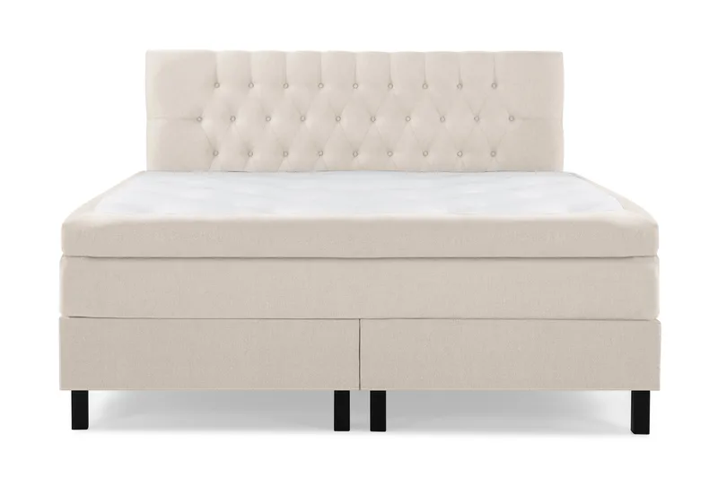 Komplett Sängpaket Lucky 180x200 Diamant Sänggavel Beige - Polyeter - Möbler - Säng - Kontinentalsäng