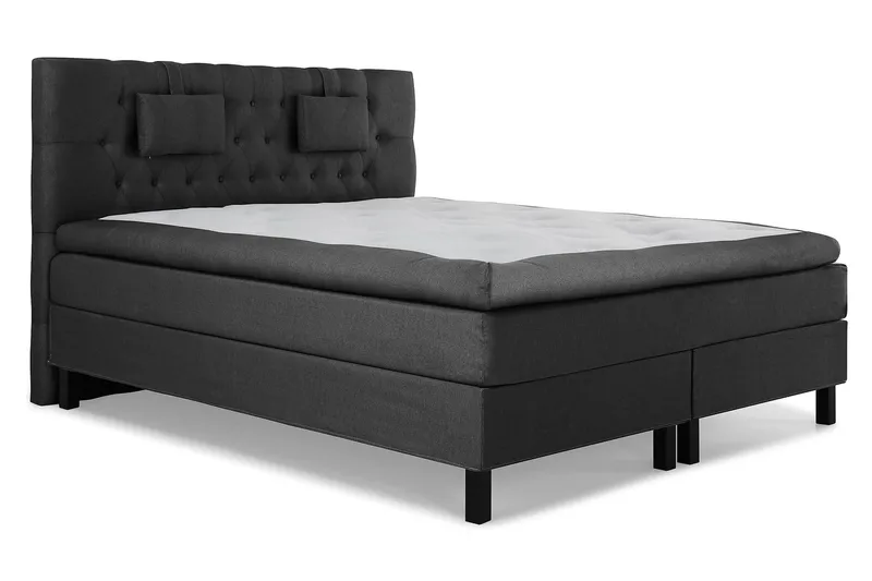 Komplett Sängpaket Lucky 180x200 Diamant Sänggavel Svart/Gr - Polyeter Nackkudde Liten - Möbler - Säng - Kontinentalsäng