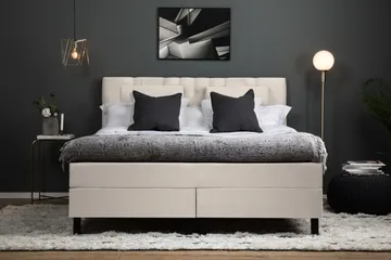 Komplett Sängpaket Lucky 180x200 Memorymadrass Diamant Sänggavel - Beige - Möbler - Säng - Kontinentalsäng