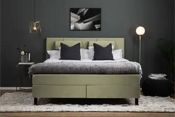 Komplett Sängpaket Lucky 180x200 Slät Sänggavel Grön - Latex Nackkudde Liten - Möbler - Säng - Kontinentalsäng