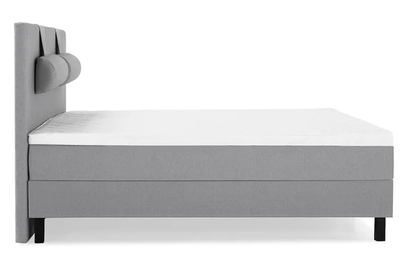 Komplett Sängpaket Lucky 180x200 Slät Sänggavel Ljusgrå - Skum Nackkudde Stor - Möbler - Säng - Kontinentalsäng