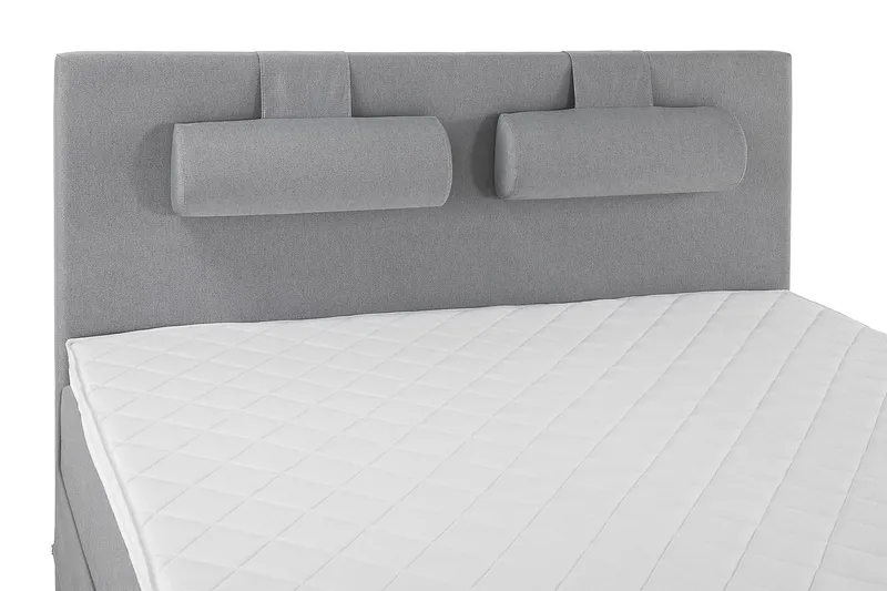 Komplett Sängpaket Lucky 180x200 Slät Sänggavel Ljusgrå - Skum Nackkudde Stor - Möbler - Säng - Kontinentalsäng