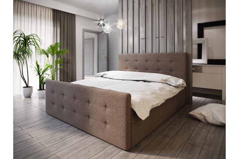 Komplett Sängpaket Milano 160x200 Knappad Gavel - Komplett sängpaket - Kontinentalsäng