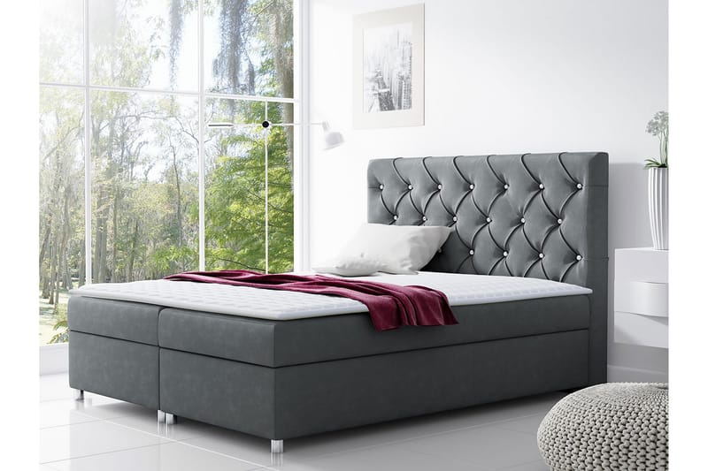 Komplett Sängpaket Milano 200x200 cm - Grå - Möbler - Säng - Kontinentalsäng