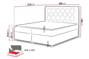 Komplett Sängpaket Milano 200x200 cm - Vit - Möbler - Säng - Kontinentalsäng