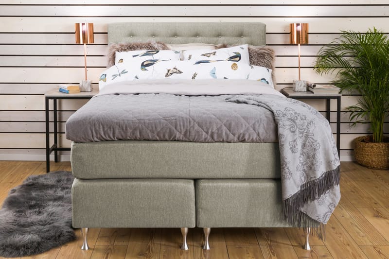 Komplett Sängpaket Mist 140x200 m/Sidor Beige/Vit - Grå|Beige - Möbler - Säng - Kontinentalsäng