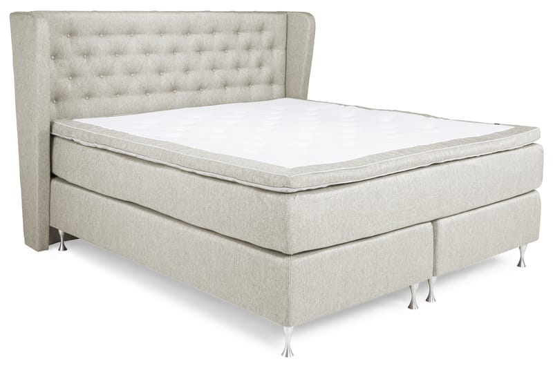Komplett Sängpaket Mist 160x200 med Sidor Beige - Beige - Kontinentalsäng - Dubbelsäng - Komplett sängpaket