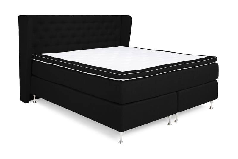 Komplett Sängpaket Mist 160x200 med Sidor Svart - Svart - Kontinentalsäng - Dubbelsäng - Komplett sängpaket