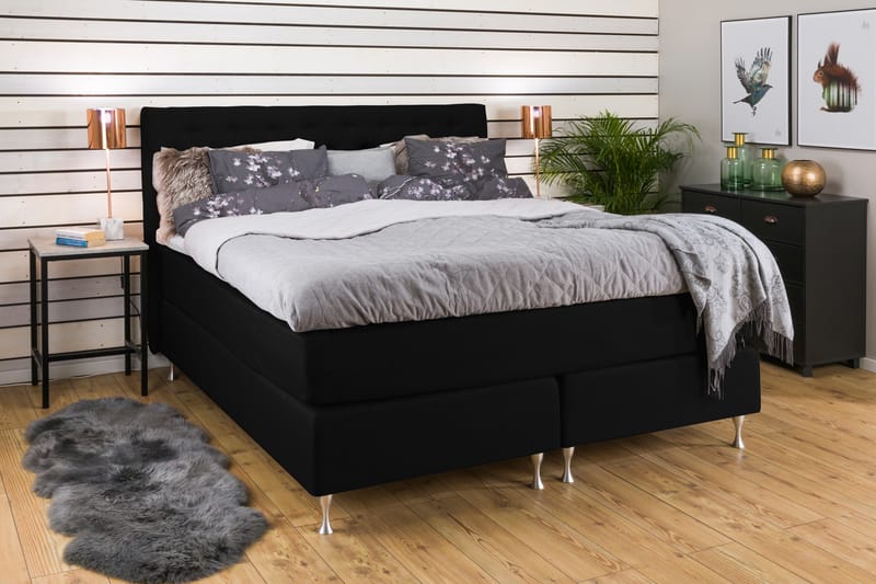 Komplett Sängpaket Mist 160x200 Svart - Svart - Möbler - Säng - Kontinentalsäng