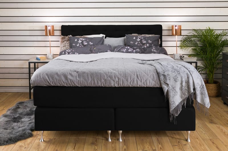 Komplett Sängpaket Mist 160x200 Svart - Svart - Möbler - Säng - Kontinentalsäng
