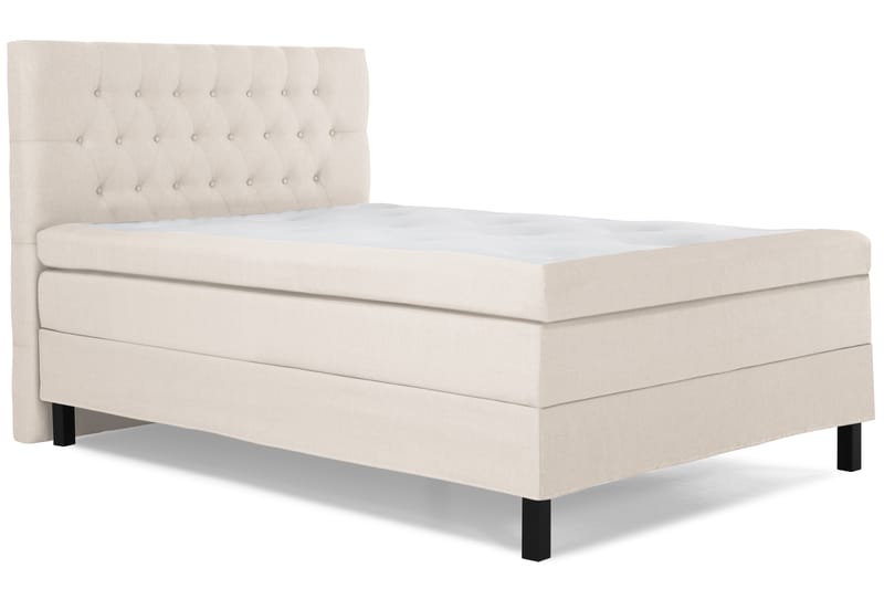 Komplett Sängpaket Olivia 120x200 Diamant Sänggavel Beige - Polyeter - Kontinentalsäng - Komplett sängpaket